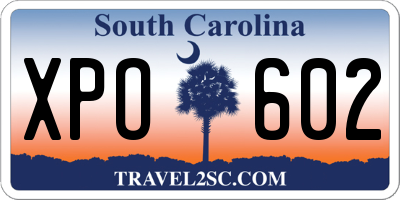 SC license plate XPO602