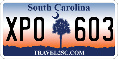 SC license plate XPO603