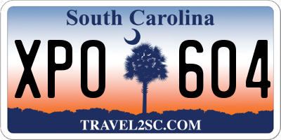 SC license plate XPO604