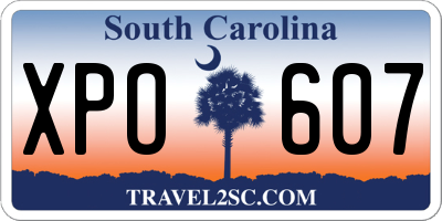 SC license plate XPO607