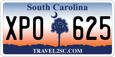 SC license plate XPO625