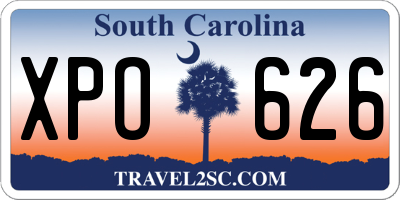 SC license plate XPO626
