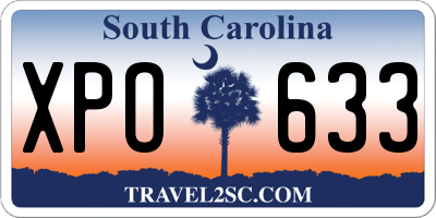 SC license plate XPO633