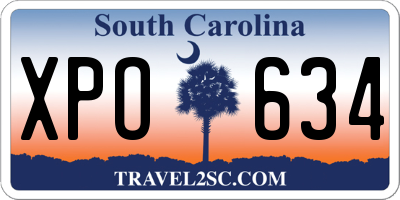 SC license plate XPO634