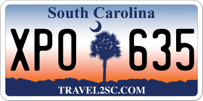 SC license plate XPO635