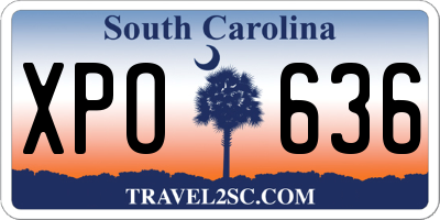 SC license plate XPO636