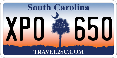 SC license plate XPO650