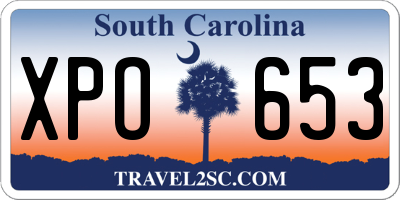 SC license plate XPO653