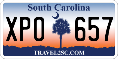 SC license plate XPO657