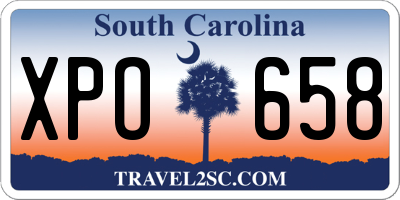 SC license plate XPO658