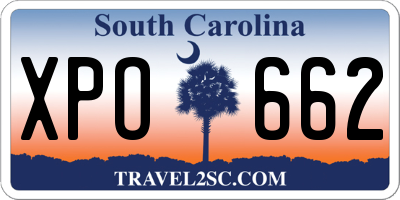 SC license plate XPO662
