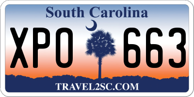 SC license plate XPO663