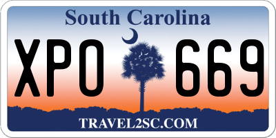 SC license plate XPO669