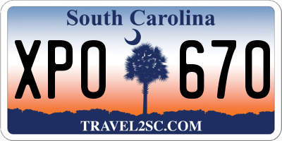 SC license plate XPO670