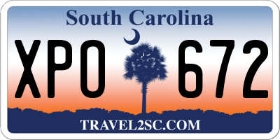 SC license plate XPO672