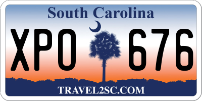 SC license plate XPO676