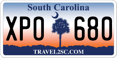SC license plate XPO680