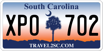 SC license plate XPO702