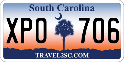 SC license plate XPO706