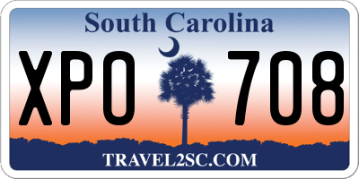 SC license plate XPO708