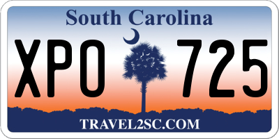 SC license plate XPO725