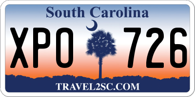SC license plate XPO726