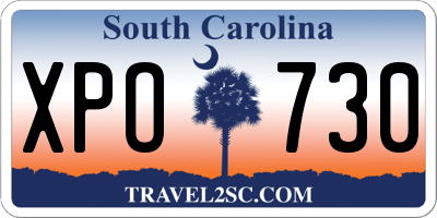 SC license plate XPO730