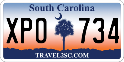 SC license plate XPO734