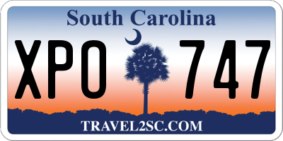 SC license plate XPO747