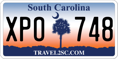 SC license plate XPO748