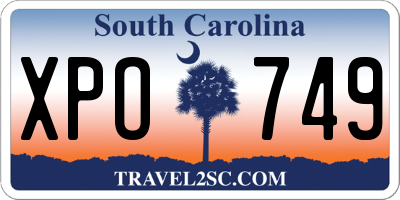SC license plate XPO749