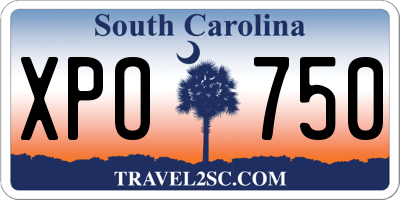 SC license plate XPO750