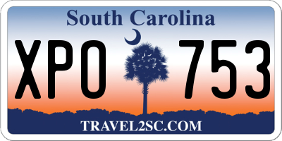 SC license plate XPO753