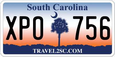 SC license plate XPO756
