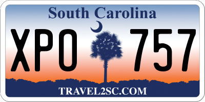 SC license plate XPO757