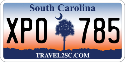 SC license plate XPO785