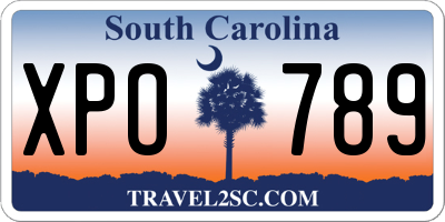 SC license plate XPO789