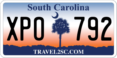 SC license plate XPO792