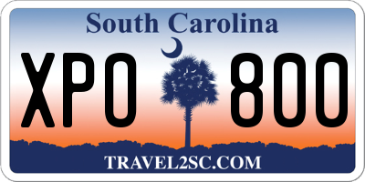 SC license plate XPO800