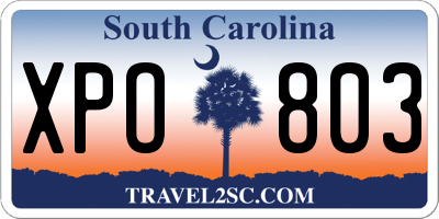 SC license plate XPO803