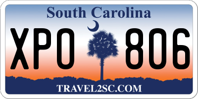SC license plate XPO806