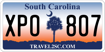 SC license plate XPO807