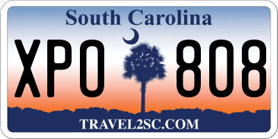 SC license plate XPO808