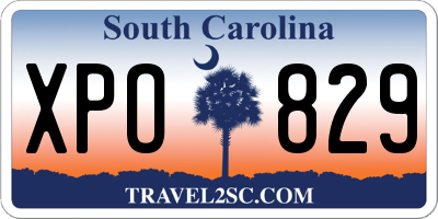 SC license plate XPO829