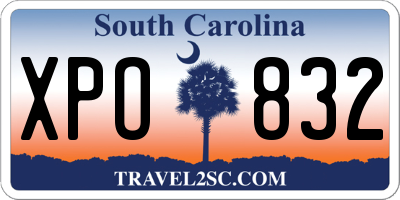 SC license plate XPO832
