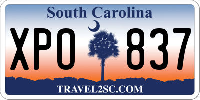 SC license plate XPO837