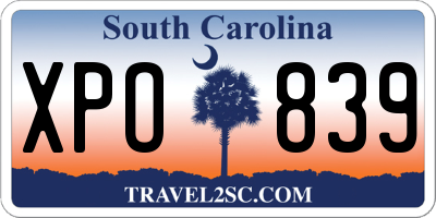 SC license plate XPO839