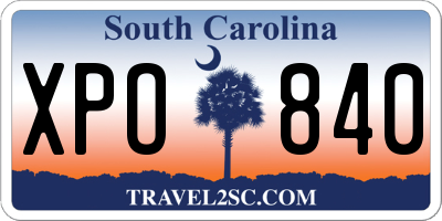 SC license plate XPO840