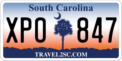 SC license plate XPO847