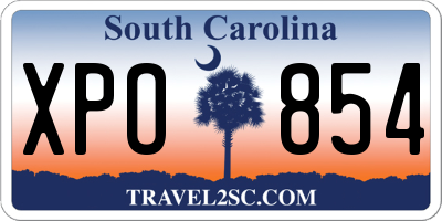 SC license plate XPO854